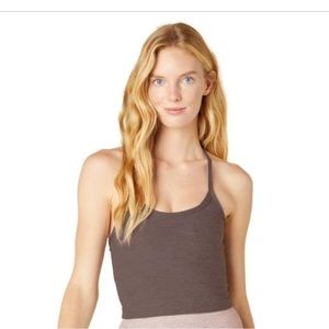 Beyond Yoga Spacedye Racerback Cropped Tank Women's large woodland heather